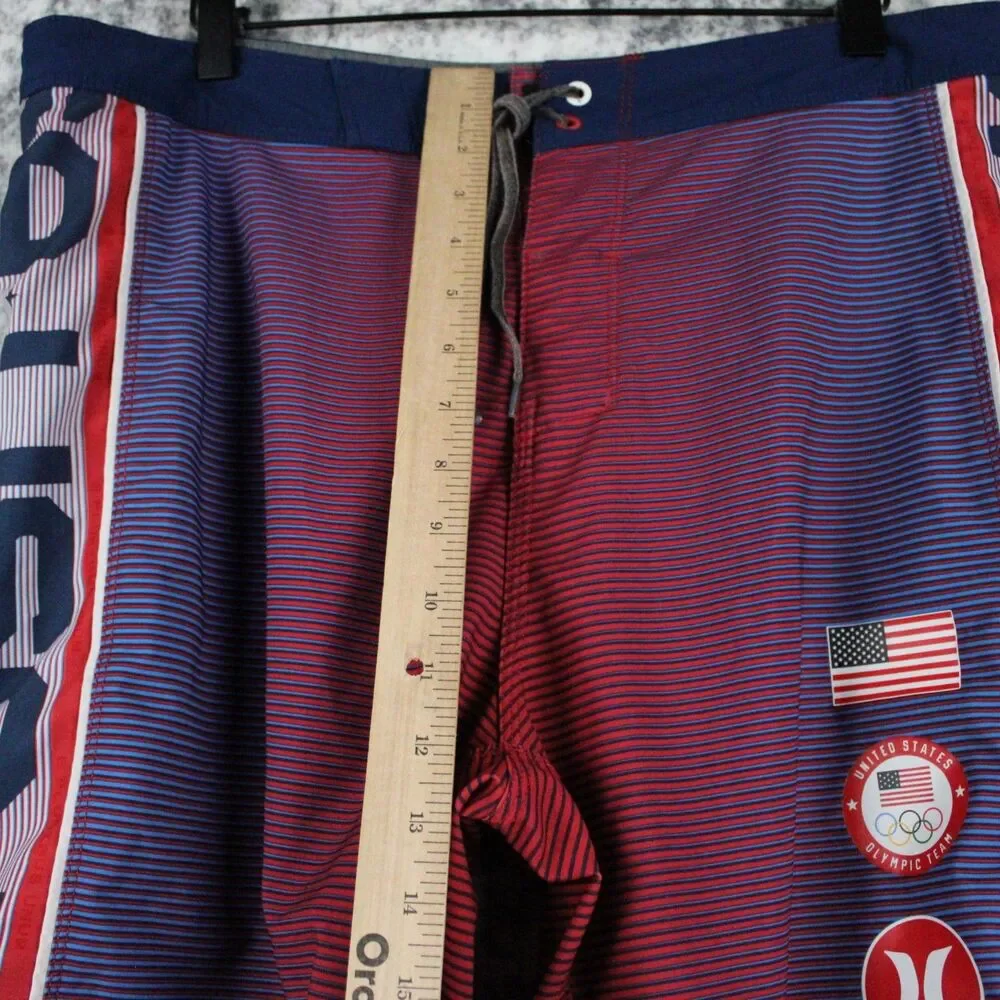 Hurley Board Shorts Mens 33 Blue USA Olympic Team Phantom Swim Trunks Quick Dry